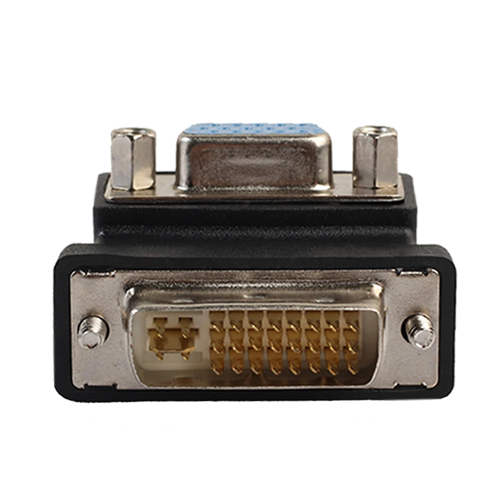 DVI I 24 + 5 папа на VGA 15 контактный разъем 90 ° правый угол конвертер адаптер HD| |