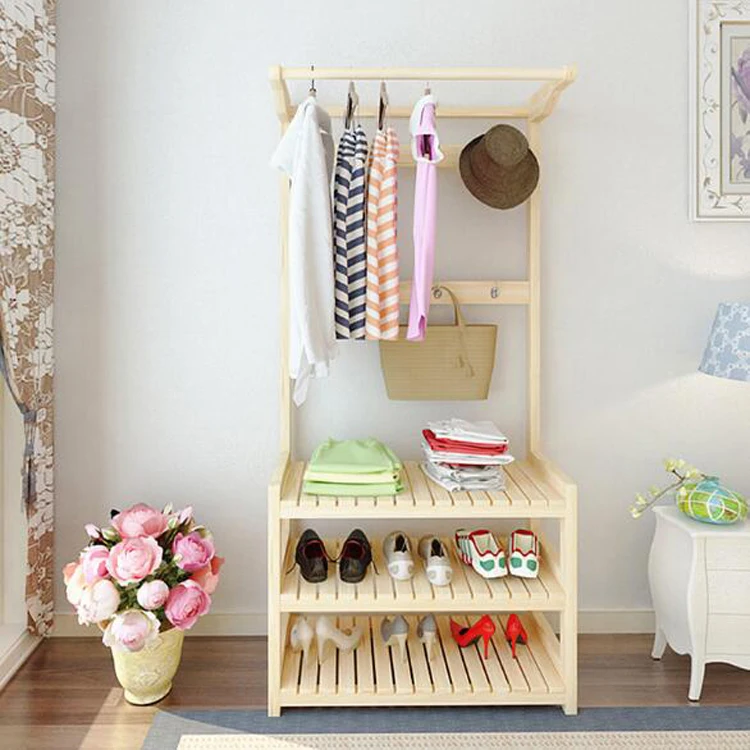 

Вешалка для одежды из массива дерева, напольная вешалка для одежды, простой современный стеллаж для хранения