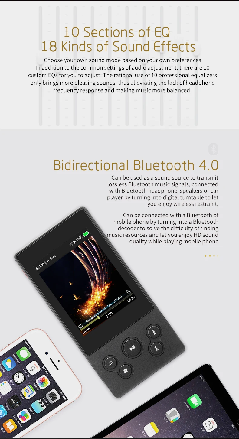 Xduoo X3II X3 II DSD128 Hiby Mp3 плеер без потерь AK4490 Портативный HIFI Mp3 музыкальный Bluetooth усилитель плеер Поддержка Apt-X WAV/FLAC