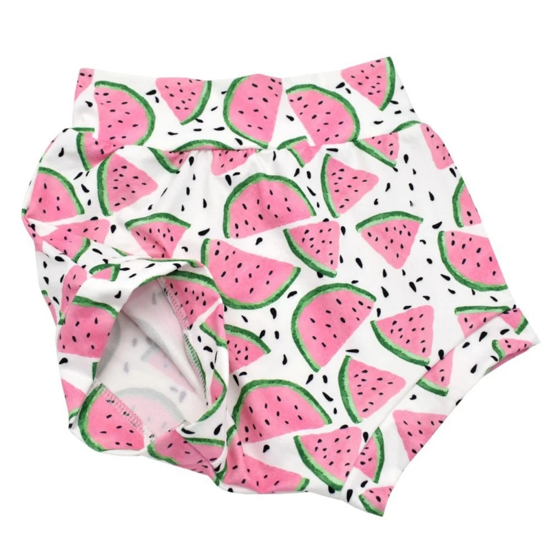

066B 3 Pcs Baby Summer Print Shorts Headband Set Short Trouser Knotted Boeknot Hair Band Newborn Infants Shower Gifts