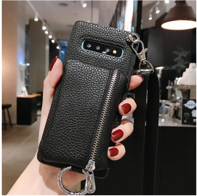 

Luxury wallet card bag Crossbody strap phone case for samsung galaxy NOTE20 S20 ultra S8 S9 S10 plus s10e note8 note9 note10 pro