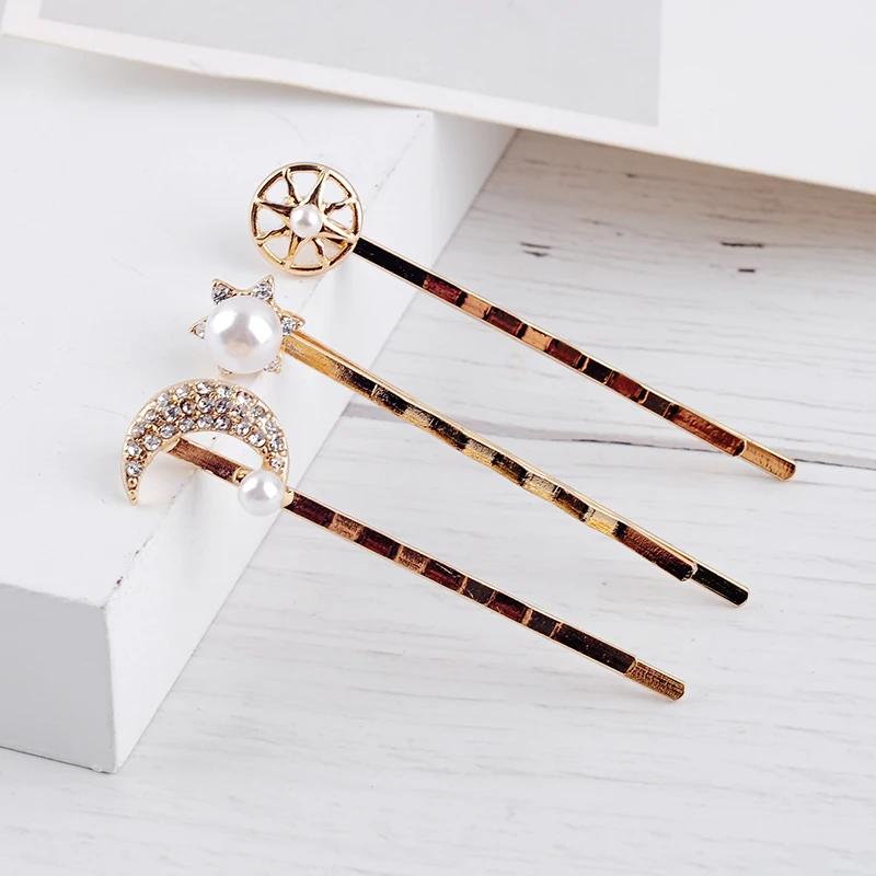 Ethnic Korean Fashion Design Star/Moon/Sun Hairpin For Women Appointment Date Gift Jewelry
