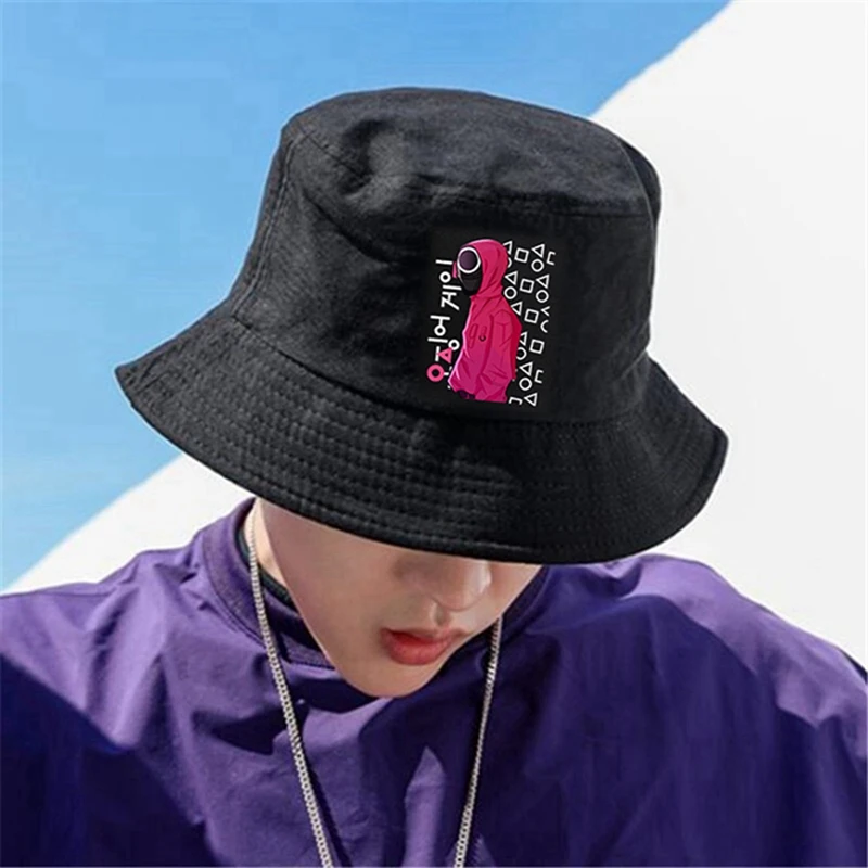 

Korean Drama Squid Game Summer Hat Women Men Kawaii Panama Bucket Cap The Design Flat Visor Harajuku Fisherman Hat Bucket hat