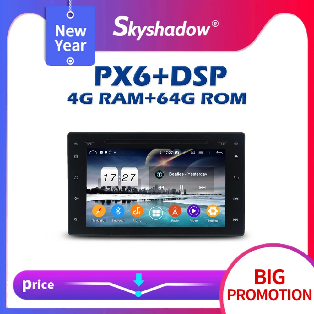 Автомобильный DVD плеер 720P PX6 DSP IPS Android 10 4G + 64 Гб Wifi AHD RDS автомобильное радио Bluetooth 5 0