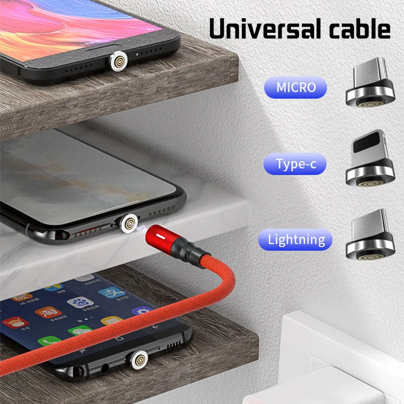 Магнитный USB-кабель 1 2 м 3 А кабель для быстрой зарядки и передачи данных iPhone Xs Max