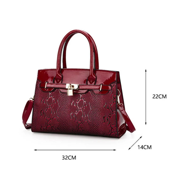 Женские сумочки из лакированной кожи с замком вечерние мессенджеры сумка через