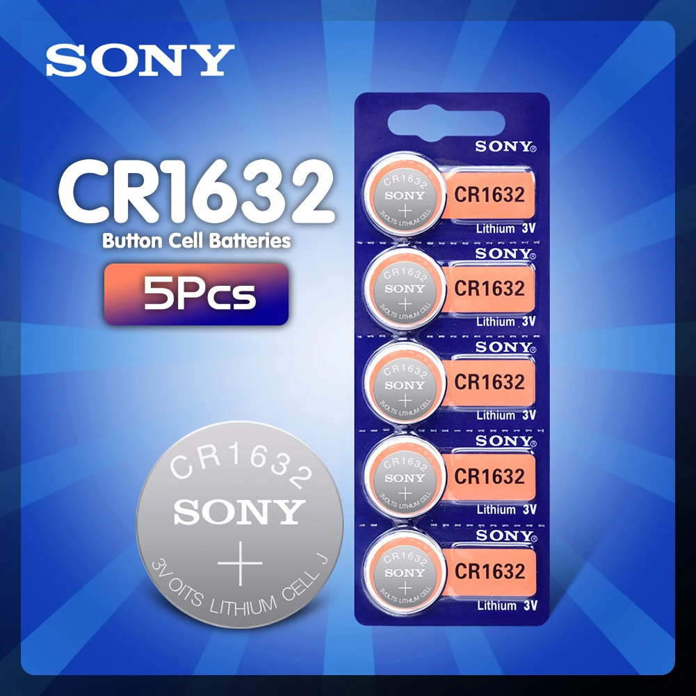 5 шт./лот Sony оригинальный CR1632 кнопочный Аккумулятор для часов автомобильный пульт