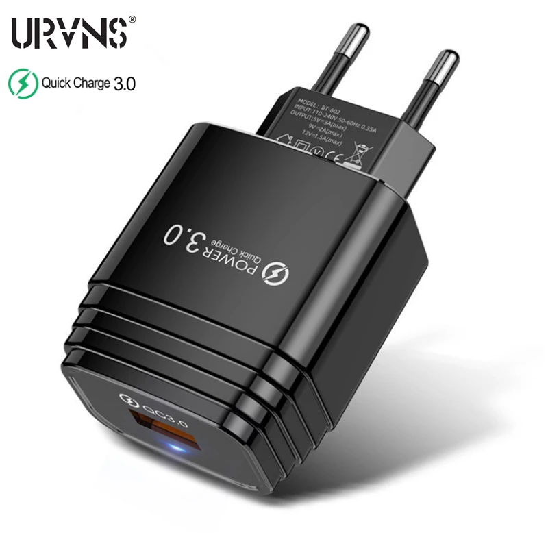 Устройство зарядное настенное URVNS 18 Вт QC3.0 быстрая зарядка 3 0 для iPhone 11 XS X 8 Samsung Galaxy