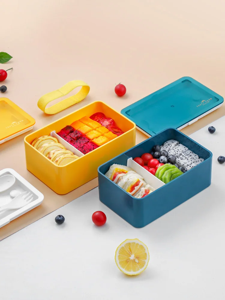 

Japanese Lunch Box Easy Carry Office Separated Microwave Oven Heating Fat Reducing Bento Box Dinnerware Food Container Storage