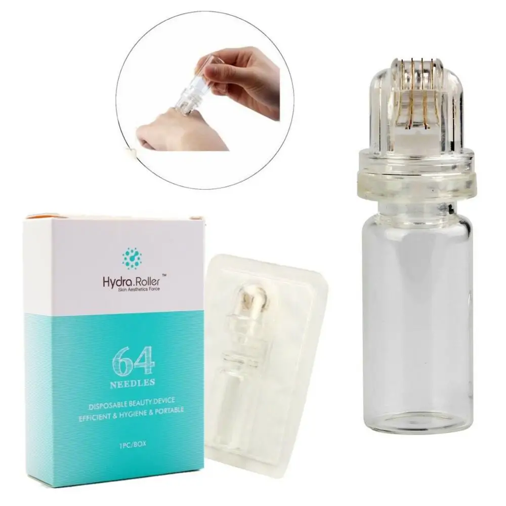 

Wholesale Hydra Roller 64 Micro Titanium Needle Tips Derma Needles Skin Care Anti Aging Whitening Bottle Roller Serum Reusable