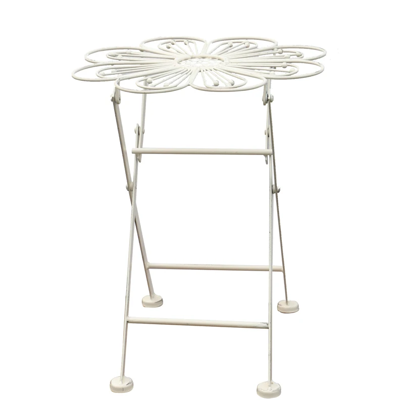 

Ретро старая кованая железная Складная маленькая подставка для стола и стула с цветами красивый мини