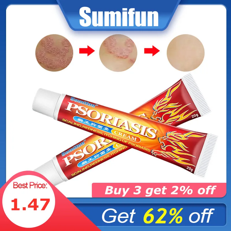 

Sumifun 20g Psoriasis Antipruritic Antibacterial Cream Acne Bedsore Pruritus Dermatitis Eczema Anti Itch Ointment Herbal Plaster