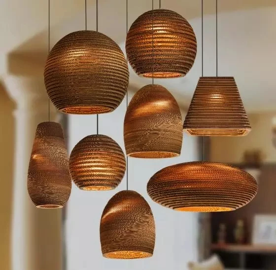 

Modern Paper Honeycomb Pendant Lights Carton Bird Cage E27 Cardboard Pendant Lamp For Living Room Restaurant Cafe Shop Hang Lamp