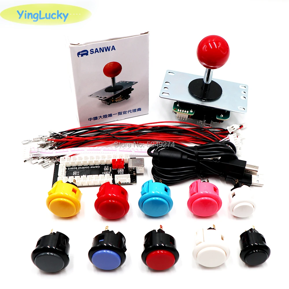 Аркадный набор для DIY аркадный джойстик Kit USB PC кодер Sanwa Джойстик + кнопочная
