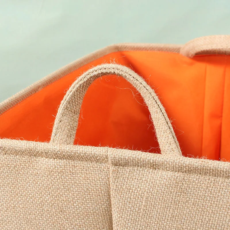 

Large Capacity Jute fiber Laundry Bucket for Dirty Clothes Waterproof Folding Toy Organizer Storage Basket S3S1020