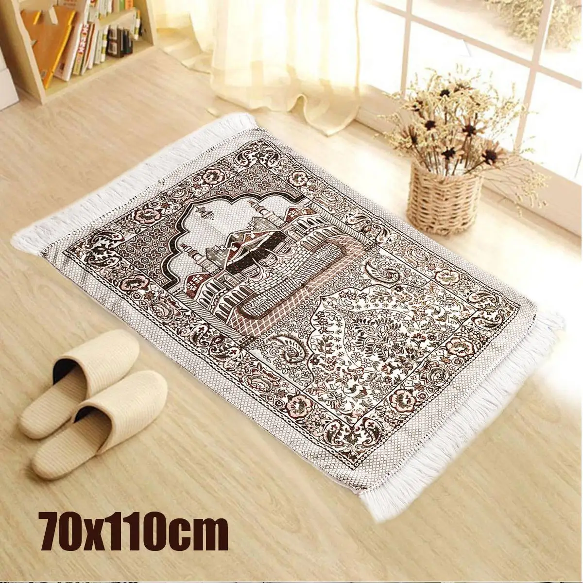 1 pcs Ramadan Prayer Rug Carpet Mat 70x110cm Polyester Multi-function Quran Islamic Muslim Eid Mubarak Praying | Дом и сад