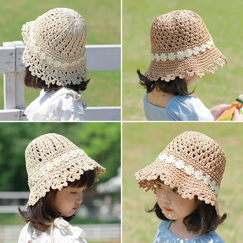 July baby летняя новая модная маленькая шляпа с ромашками для девочек ручная работа