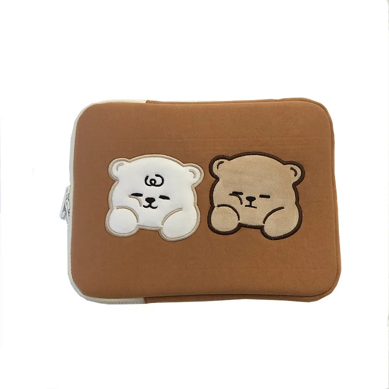 

New Cute Bear Pouch for iPad Air 10.5 Cartoon Sleeve for iPad 9.7 10.2" Ins Bag for iPad 11 inch Tablet bag for iPad 13 inch