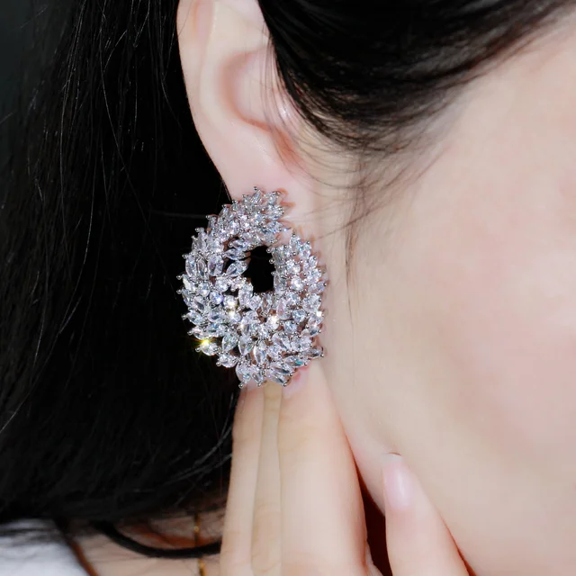 アクセサリー CC Earings with Diamond Certified Diamond Princess-Cut Diamond Solitaire Stud