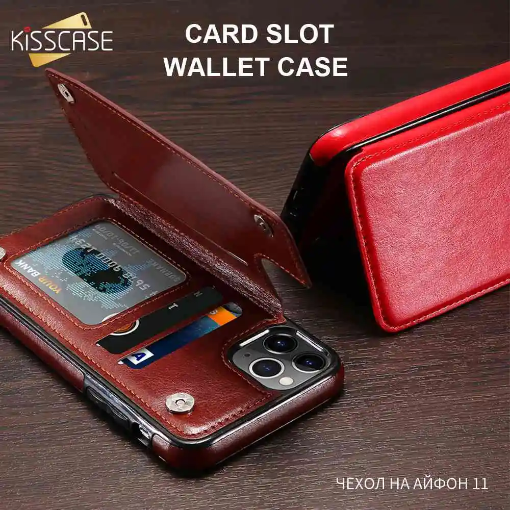 Чехол KISSCASE из искусственной кожи в стиле ретро для iPhone 11 Pro Max XR 7 8 Plus чехол