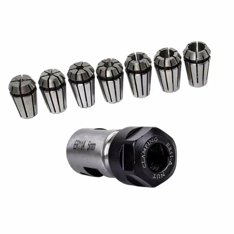

7pcs Set ER11A Spring Collet Steel CNC For Boring Milling Drilling Sculptures
