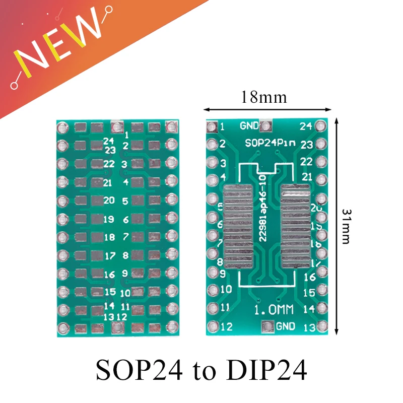 

10/5PCS SOIC24 TSSOP24 SSOP24 SO24 SOP24 TURN DIP24 IC adapter Socket / Adapter plate PCB Suitable for IC socket