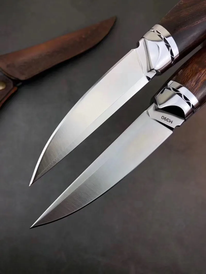 Прямой нож из стали M390 тактический охотничий резной с фиксированным лезвием для