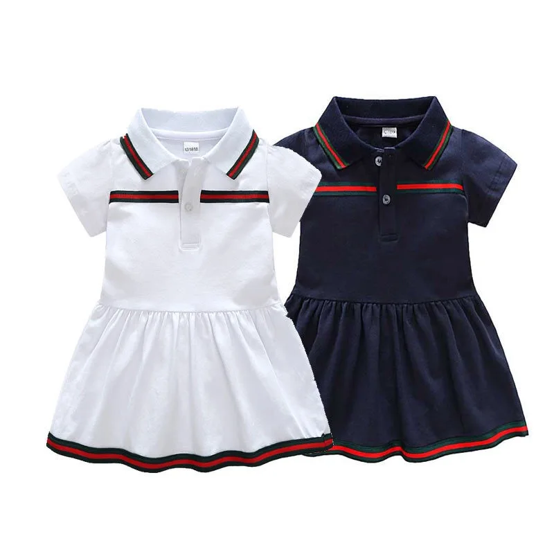 

2021 summer baby girl dress, cotton lapel baby dress for 1-3 years old girl, korean baby clothes