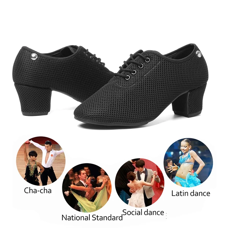 SWDZM Men Standard Dance Shoes Ballroom Shoe Breathable mesh low-heel Practice Competition Women Modern Dancing Shoe Dance sport