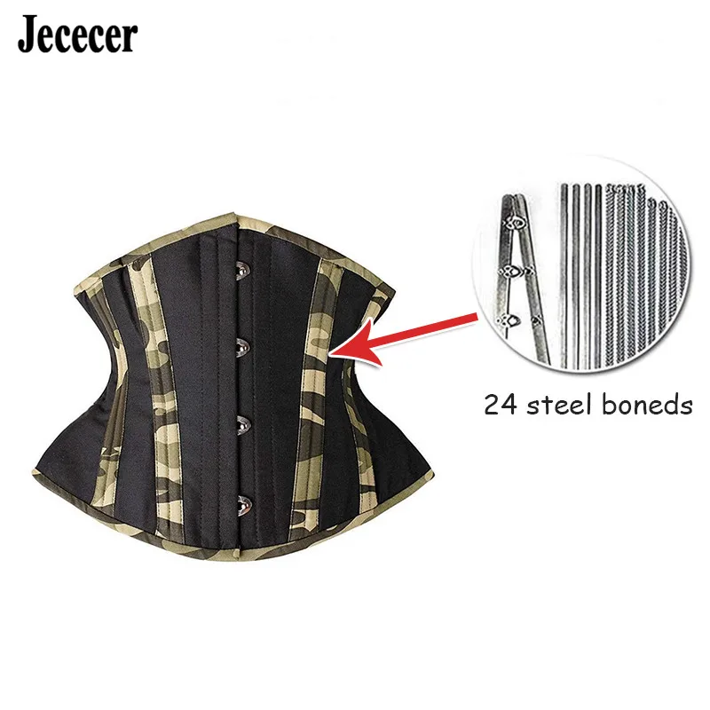24 Double Steel Boned Waist Trainer Girdles Underbust Corsets New Camouflage Bustier Plus Size Corset Belts | Женская одежда