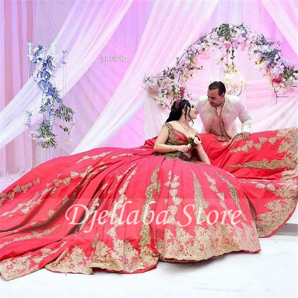 

Turkey Indian Red Evening Dresses Lace Applique 2021 Prom Dress vestido de noiva Party Gowns Robe de Soire de Mariage
