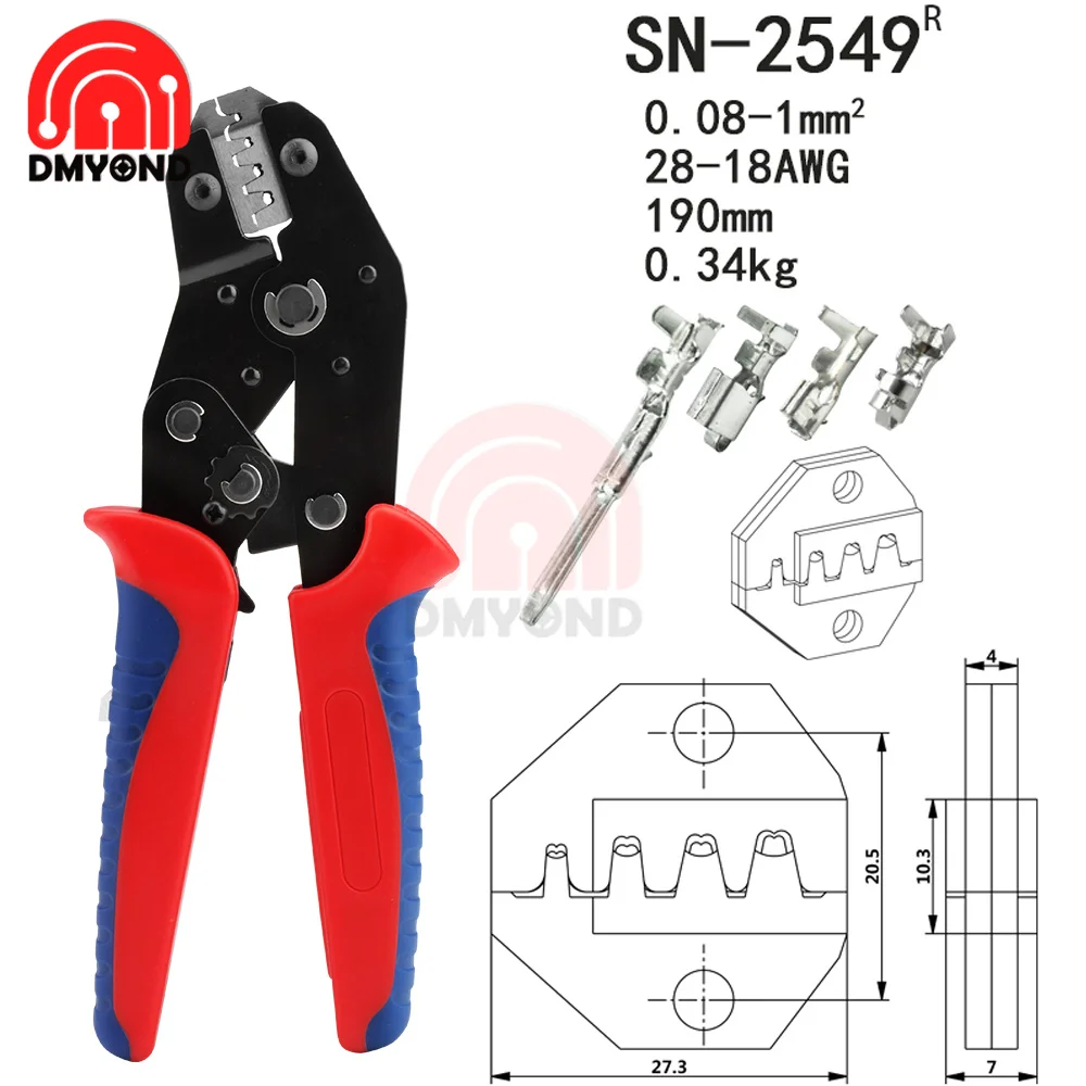 

SN-2549 8jaw комплект холоднопрессованные и экономящие силы обжимные плоскогубцы изолированные обжимные плоскогубцы 0,08-1 мм м² 28-18AWG