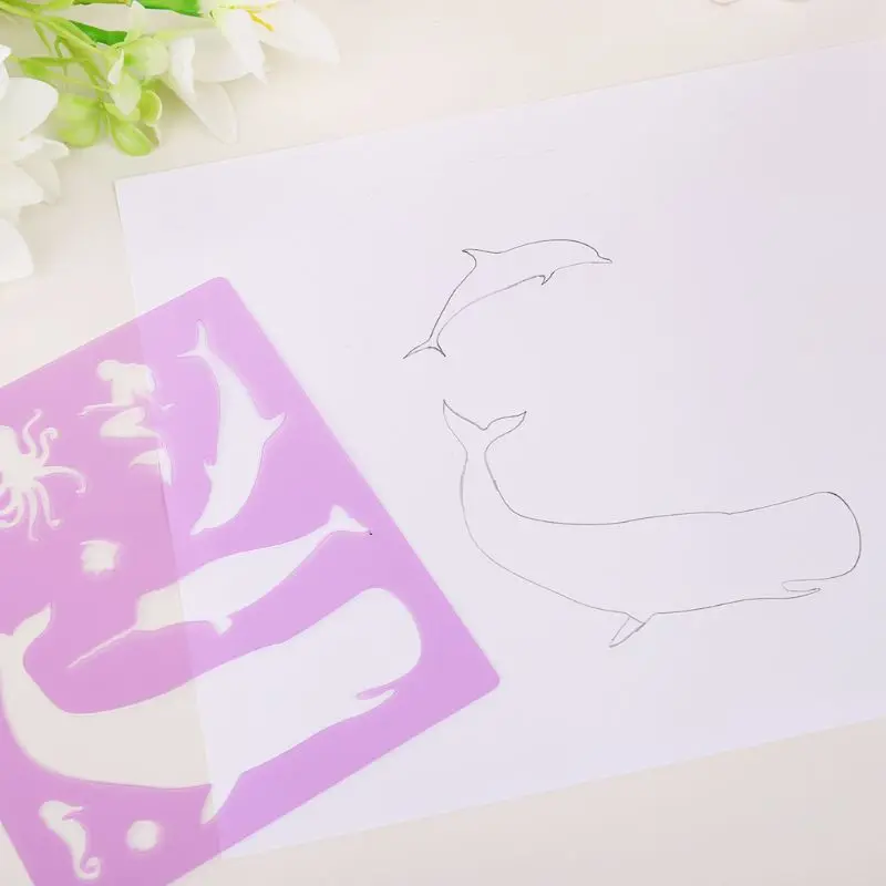 

14pcs/set Letters Animal Drawing Template Stencil Painting Embossing DIY Album