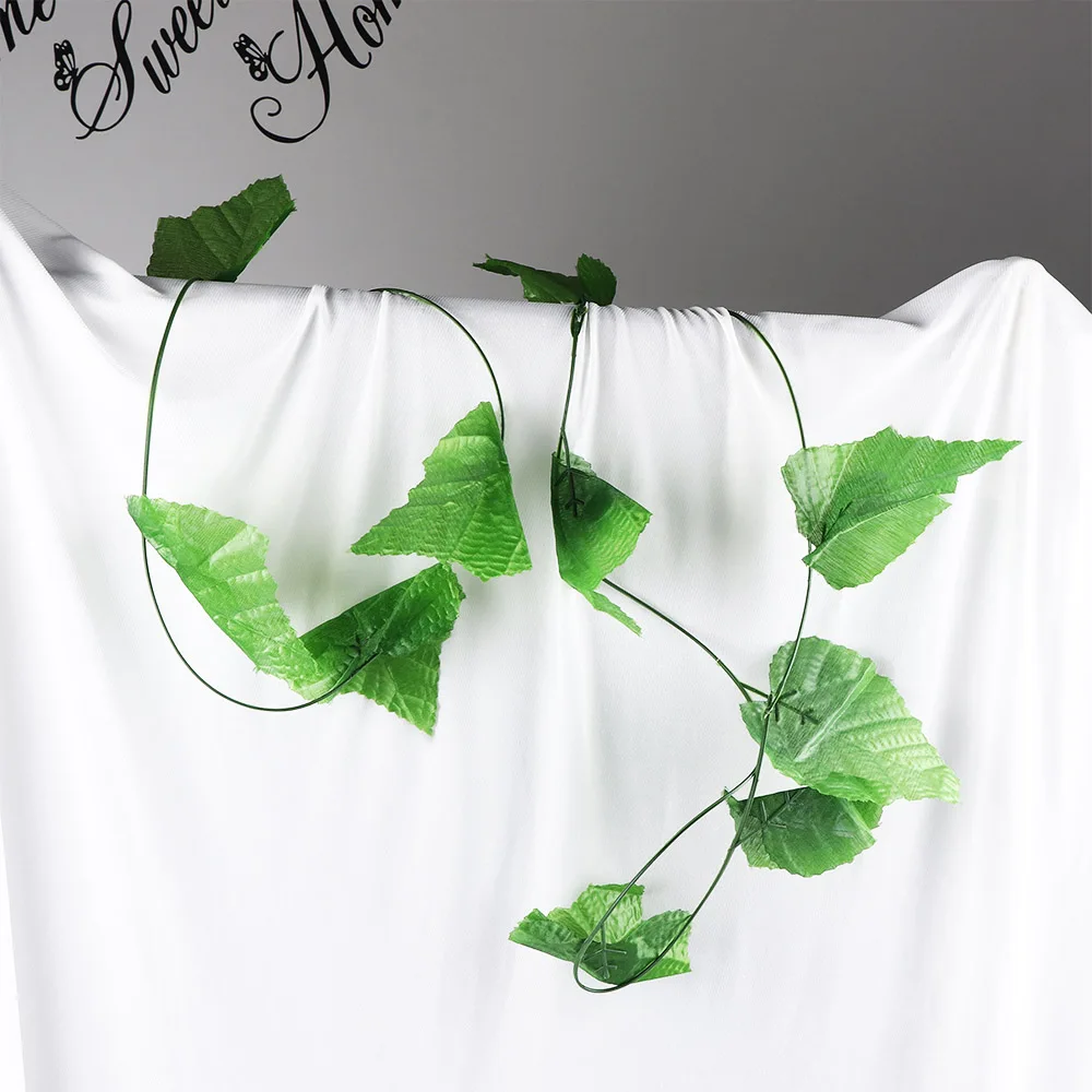 1 гирлянда 2 4 м искусственные растения Плющ зеленые листья искусственная