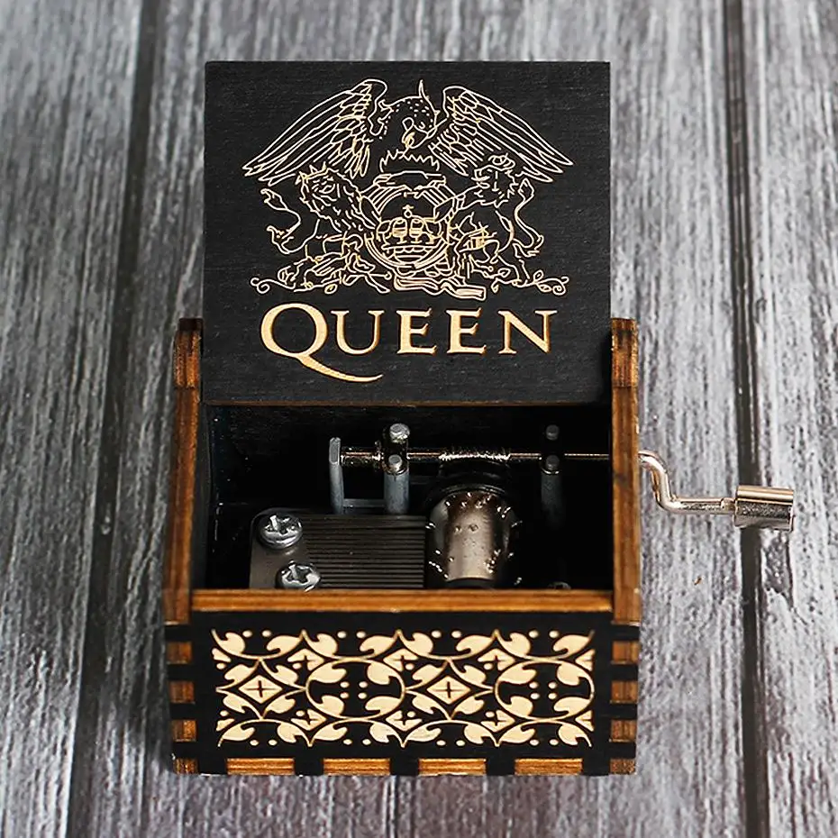 Популярная деревянная музыкальная шкатулка с изображением королевы в богемном