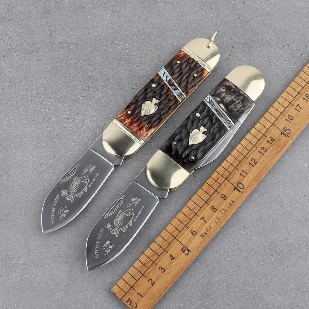 Sunfish складной многофункциональный охотничий нож с лезвием из стали 4116 оленьими
