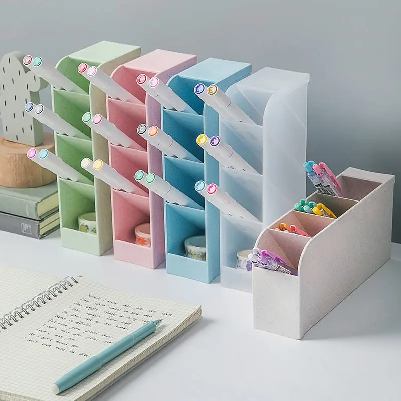 

Fashionable Multifunctional Pen Holder Office Makeup Desktop Storage Box Transparent Household Desktop Debris Stationery Manager