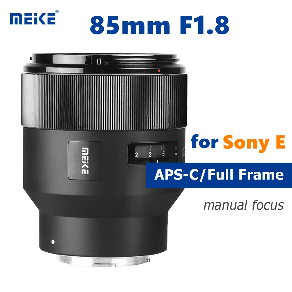 

Объектив MEIKE 85 мм F1.8, объектив с фиксированным ручным фокусом, поддерживает APS-C/Полнокадровый объектив для камеры SONY E mount A7RIII A7III A7M3