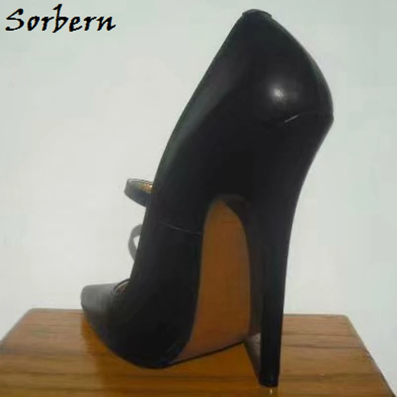 Sorbern mary janes/женские туфли-лодочки; туфли на высоком каблуке; туфли на шпильке; офисные женские модельные туфли; женские туфли на каблуке; ; черные туфли-лодочки; Размер 12