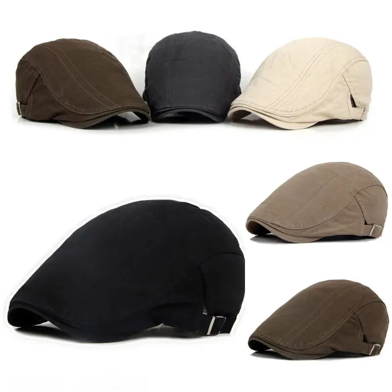

New Men's Hat Berets Cap Golf Driving Sun Flat Cap Fashion Cotton Berets Caps for Men Casual Peaked Hat Visors Casquette Hats