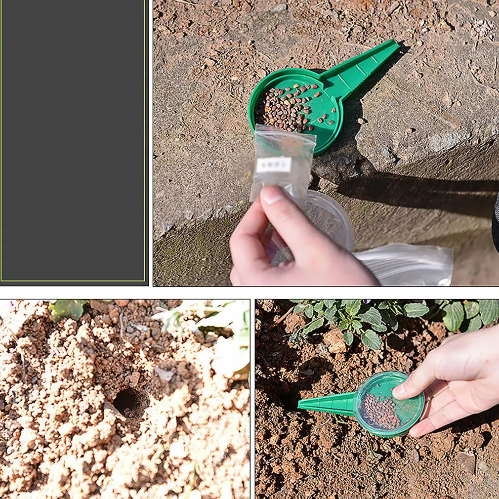 5 In 1 Adjustable Size Seeder Dial Seed Dispenser Sower Plastic Disseminator Farm Garden Plant Supplies Tool |