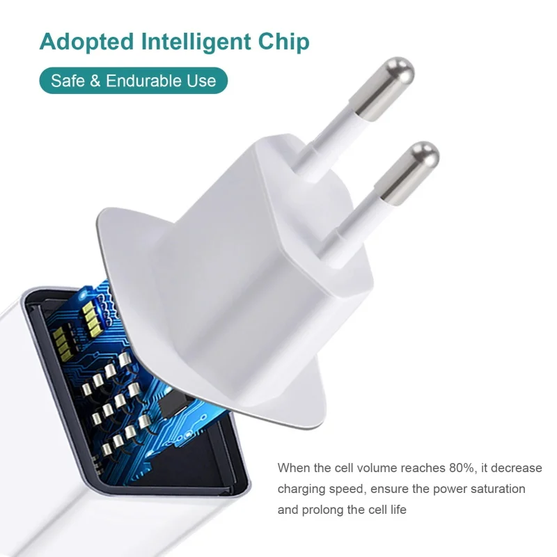 PD40W Зарядное устройство USB PD быстрая зарядка для розетки EU/US два порта Type-C PD20W