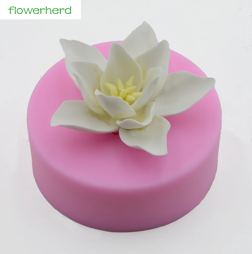 Большой магнолии силиконовый 3D мыло формы цветок завод ручной работы