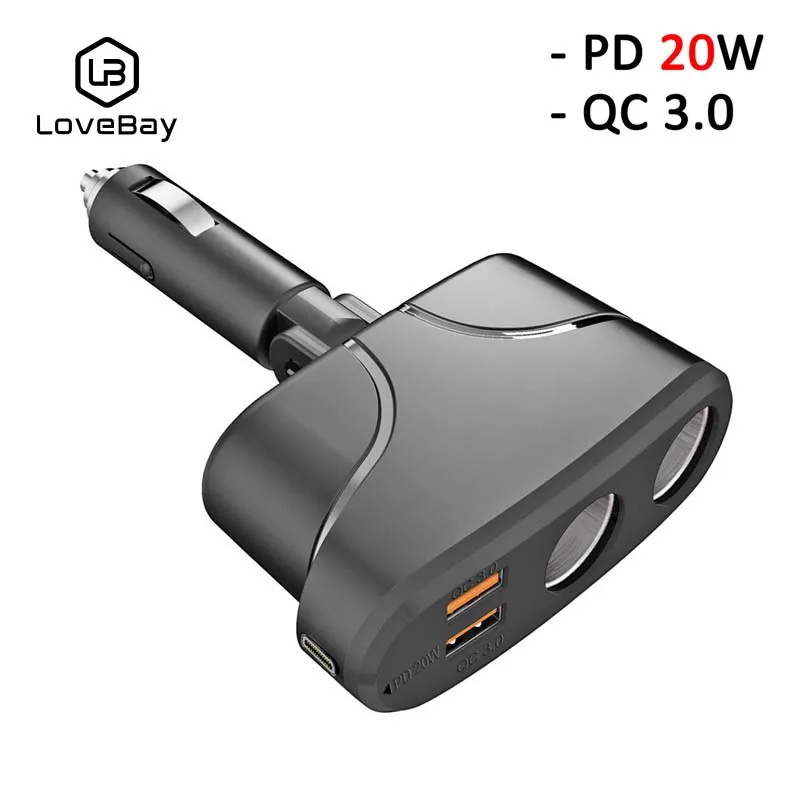 

Автомобильное зарядное устройство LOVEBAY, 20 Вт, PD, USB C, быстрая зарядка 3,0, зарядное устройство для телефона, Тип C, быстрая зарядка для iPhone 12, Xiaomi,...