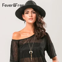 feverfree collares largos mujer 2019 ethnic crescent long necklace white horn vintage tassel pendants necklace colares feminino