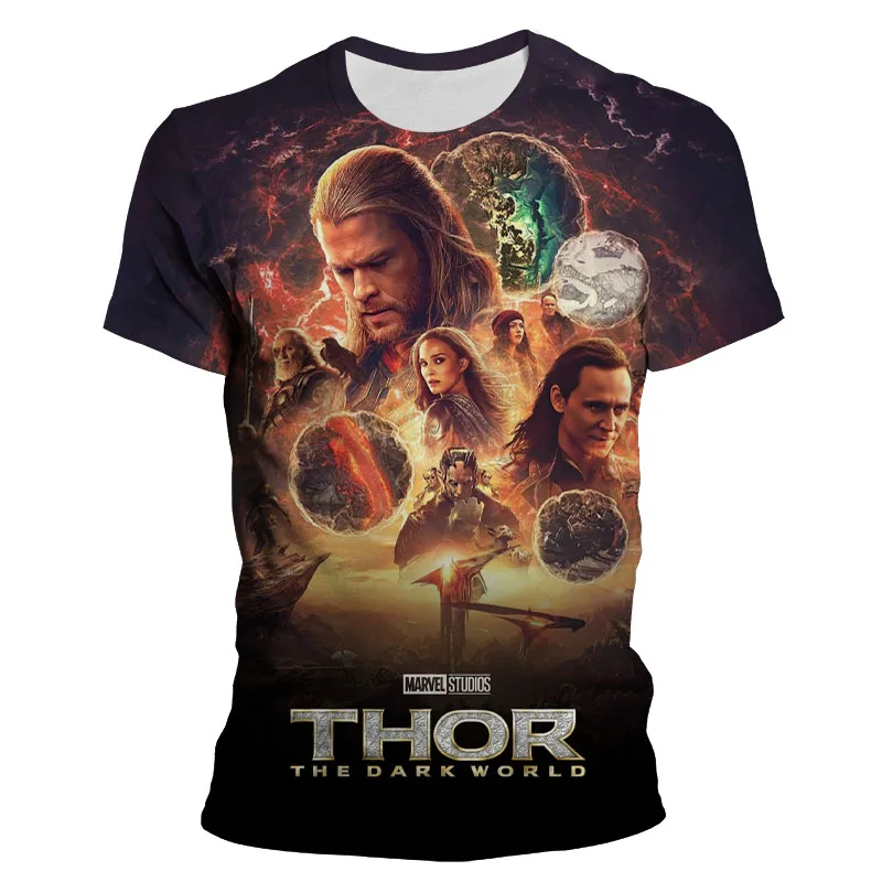 Мужская футболка с принтом Мстителей Тор модная Новая Летняя мужская коротким