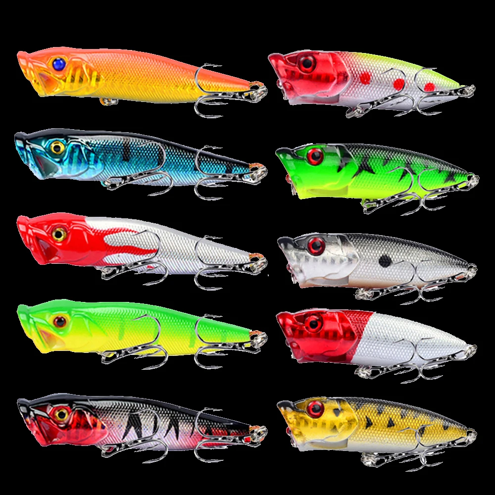 10 шт./лот набор приманок для рыбалки 2 модели цветов|fishing lure set|water popperlure set |