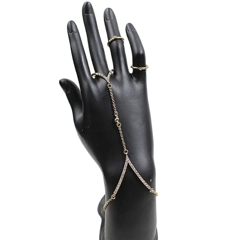 

2020 new jewelry ins cool style personalized fashion street shooting fashion women's Ring Bracelet integrated hand jewelry