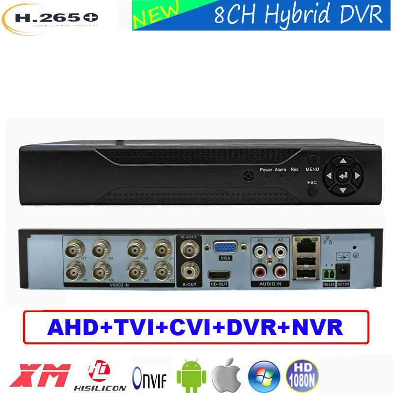 Видеорегистратор Xmeye 8CH 1080N DVR Hisilicon 3520D H.265 CCTV 1080P 960P 720P AHD Cvi аналоговый Onvif IP камера