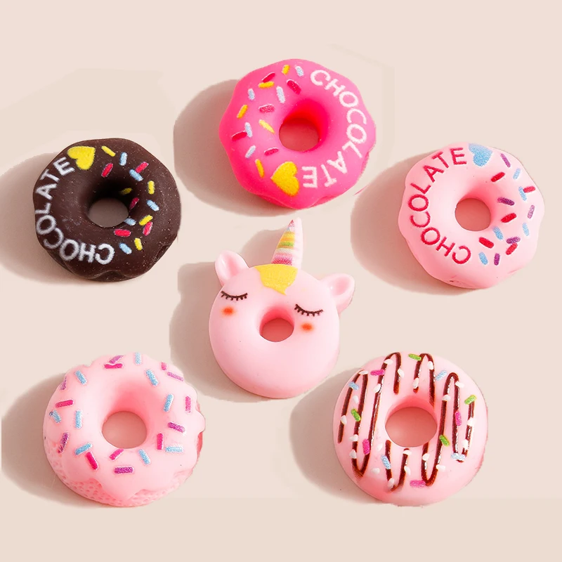 cute mix dessert mini donut flatback resin cabochons scrapbook diy jewelry phone decoration hair accessories girls food toys free global shipping